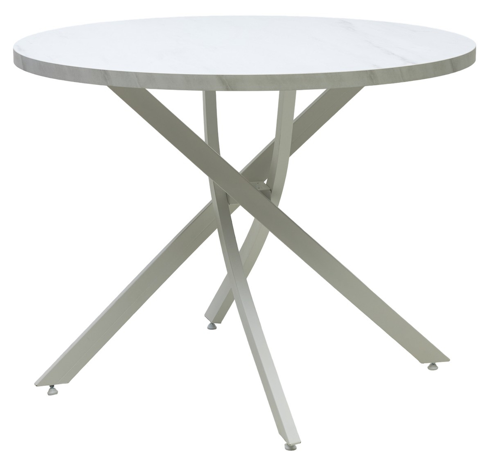 Стол М-City DISAUR Дарио D100 Белый, стекло, Белый каркас