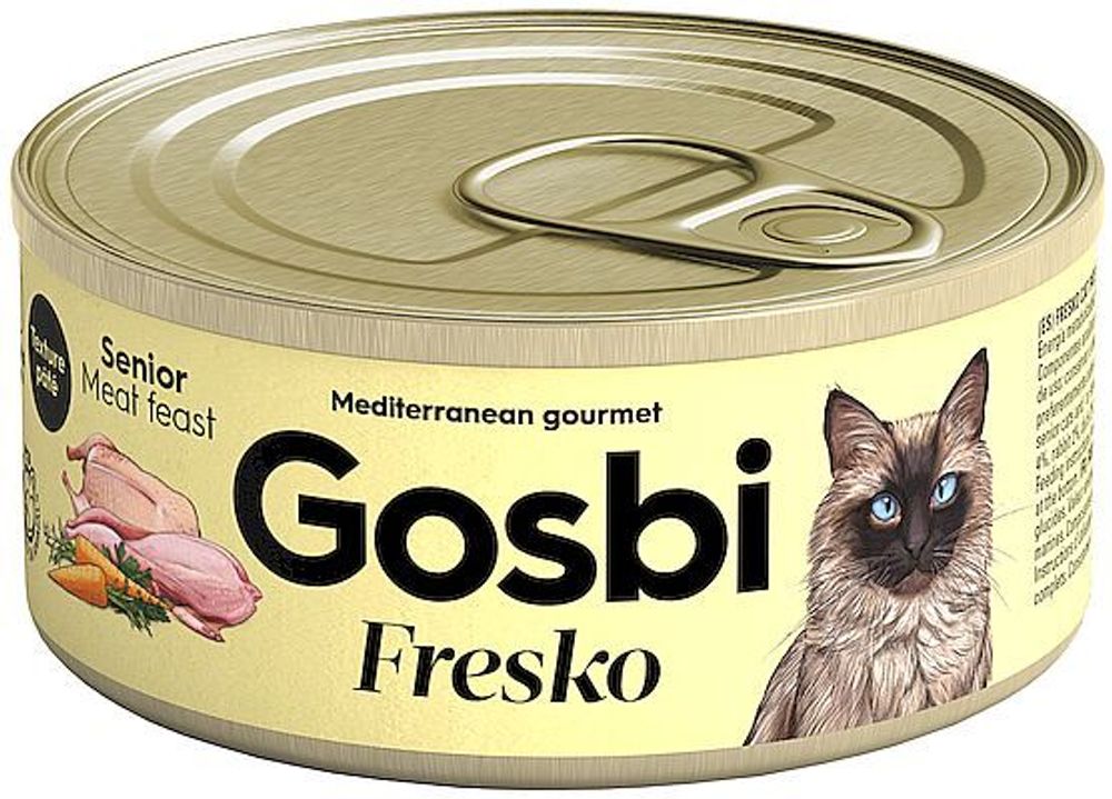 Gosbi 70г FRESKO Дополнительный корм для пожилых кошек. Мясное наслаждение