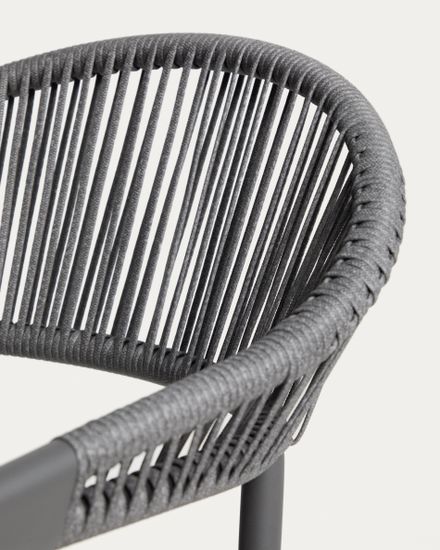 Уличный стул Alimia из графитового алюминия с серой веревкой