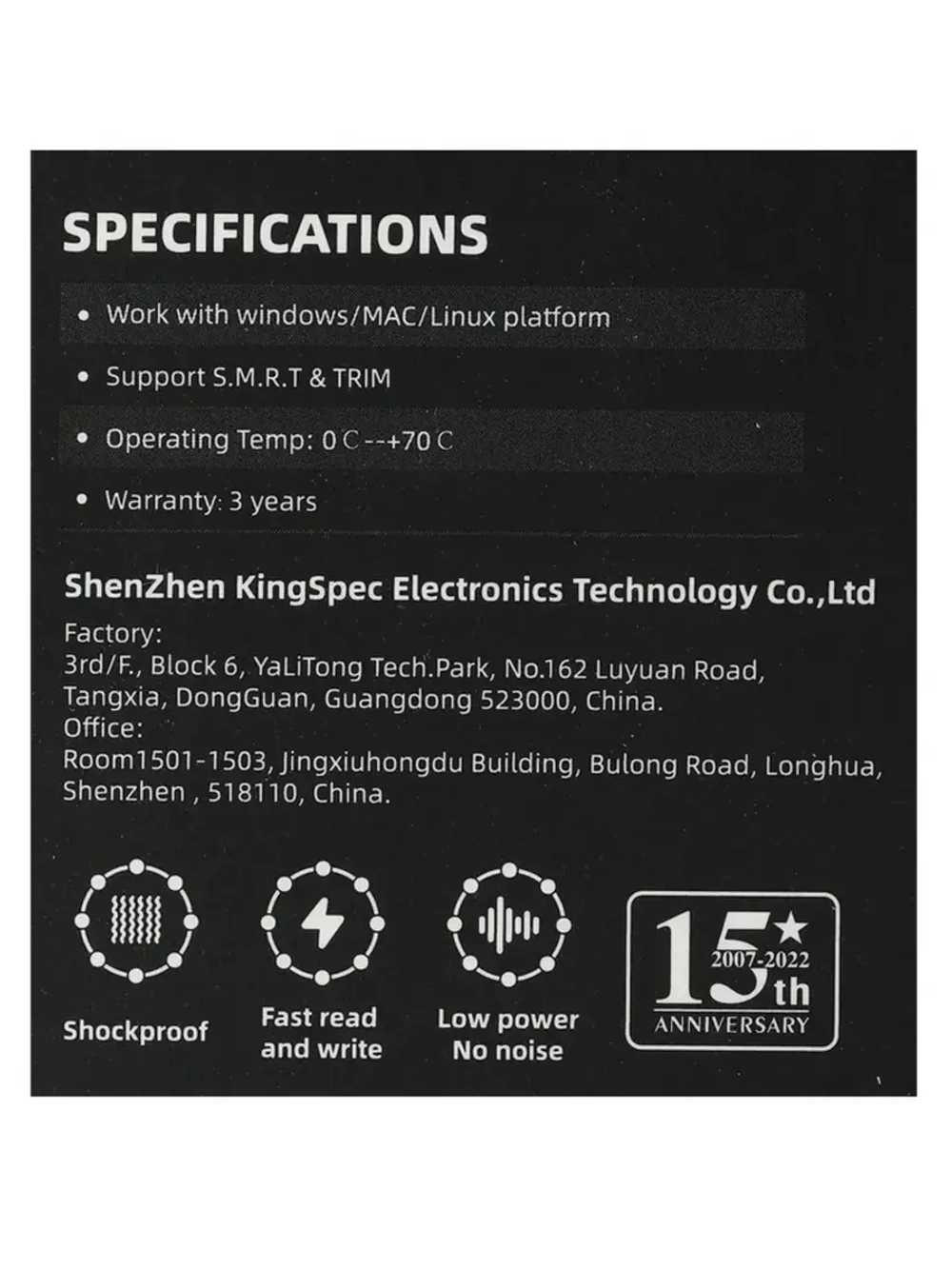 SSD накопитель KINGSPEC P3-512 256ГБ, 2.5", SATA III, SATA