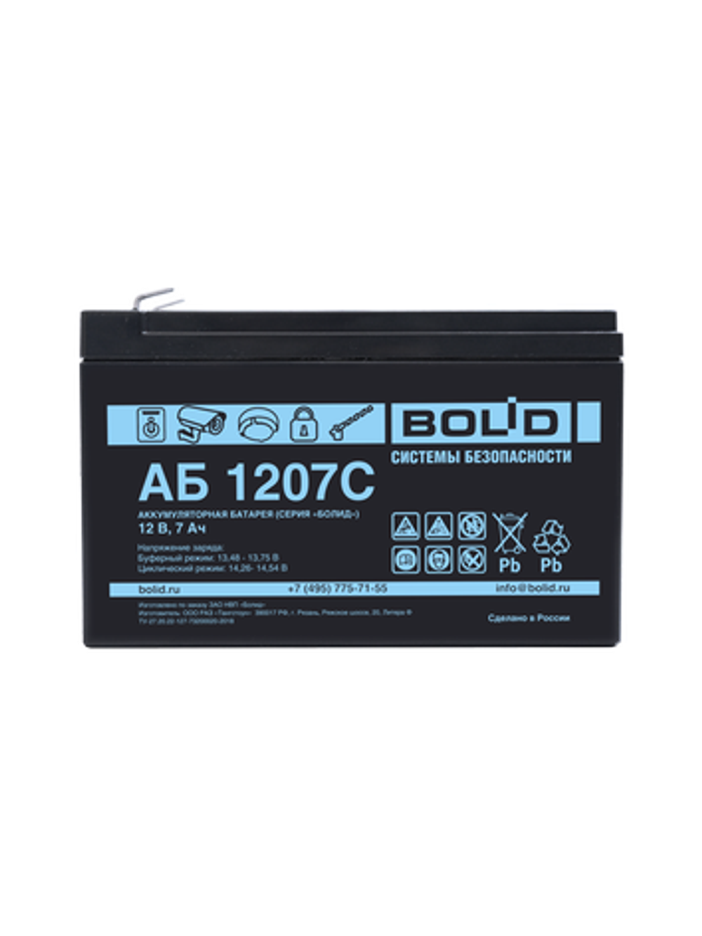 АБ 12100С Напряжение 12В. емкость 100 Ач.  габариты 329х174х215 мм. вес - 29.5 кг