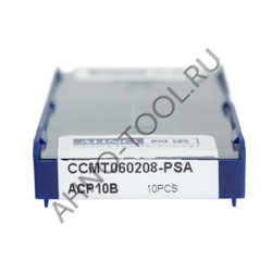 Пластина твердосплавная ISO CCMT060208-PSA ACP10B AHNO по стали, чистовая