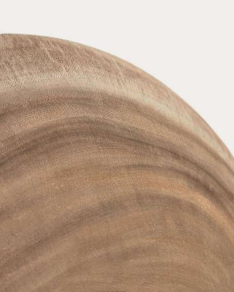 Настенная панель Mely из массива альбиции в белую полоску Ø 49 см