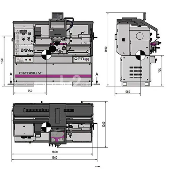 Токарный станок Optimum OPTIturn TZ 4V (Newall)
