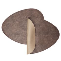 Набор из 2-х двухсторонних сервировочных салфеток Drop, 33х41 см, шоколадный/бежевый