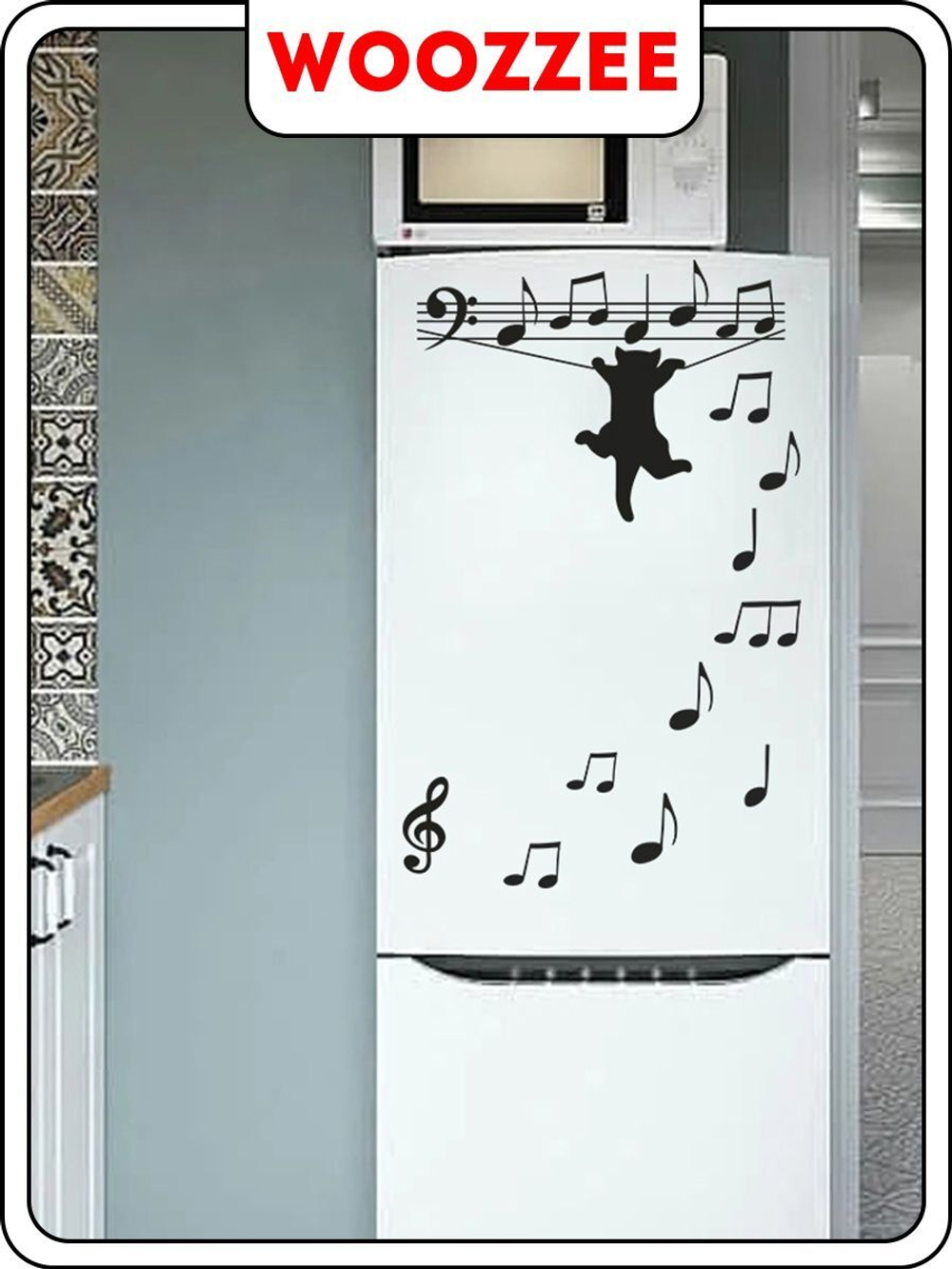 Наклейка декоративная А3 "Котик на нотах"