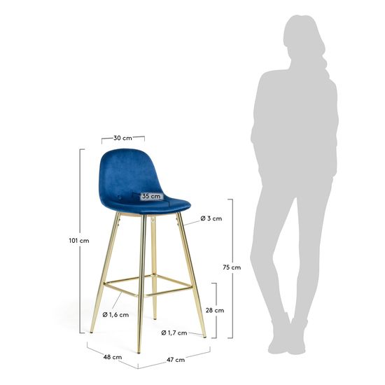 Барный стул Nilson темно-синий
