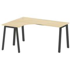 Metal System Стол криволинейный левый на А-образном м/к БА.СА-4 (L) Акация Лорка/Металл Антрацит 160