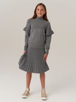 Юбка школьная для девочки AT883 серый