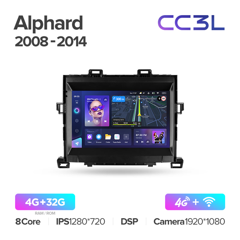 Teyes CC3L 9"для Toyota Alphard 2008-2014