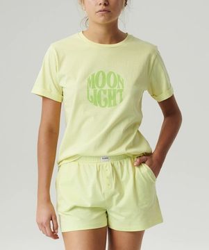 Женская пижама Atlantic NLP-487 ,с коротким рукавом и шортами, хлопок, лайм