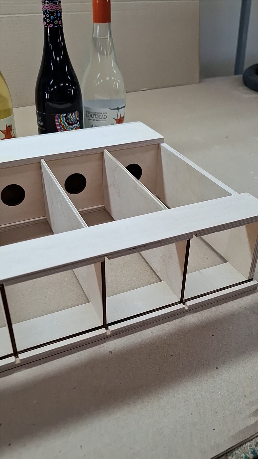 Короб винный деревянный серия "ОТКРЫТЫЕ" №5 (тип 1-1), на 5 бутылок, без покраски