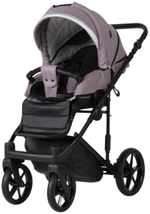 Детская коляска Adamex Rimini Deluxe 3 в 1 RI225A (СВ.СИРЕНЕВАЯ КОЖА+СТАЛЬНАЯ ПЕРЛ.ОТДЕЛКА)