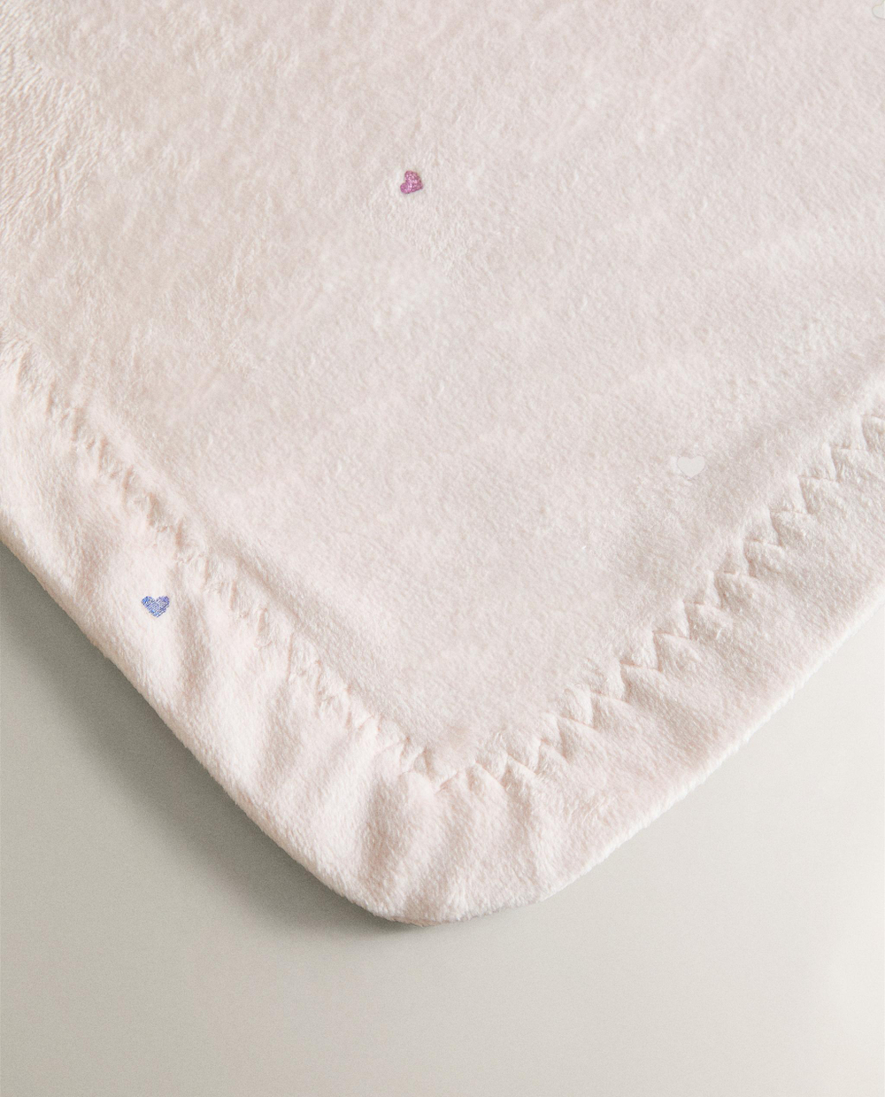 Zara Home плед детский из полиэстера, розовый, 85x120 см