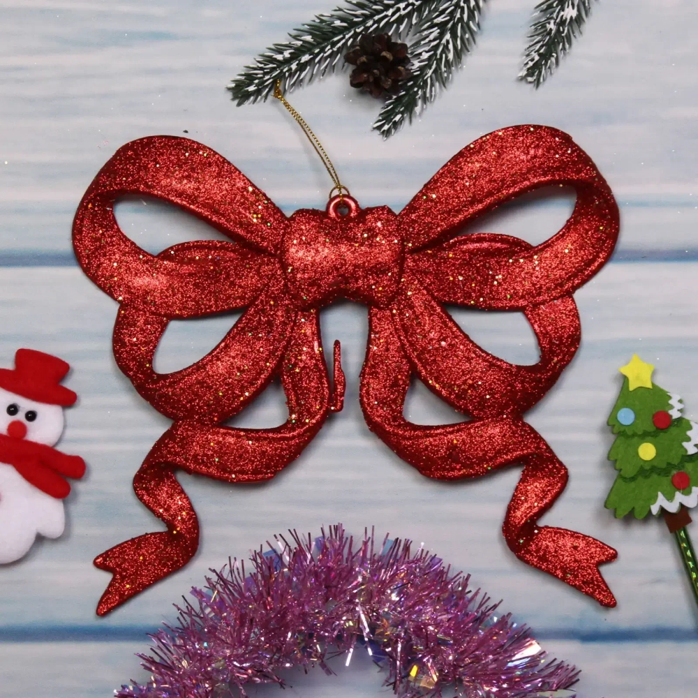 Украшение новогоднее «Бант» 24*22 см, Красный