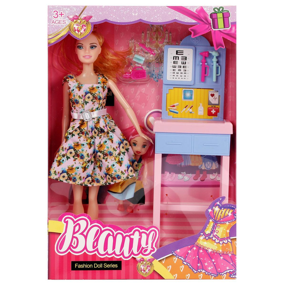 Кукла тип Модель с ребенком, коробка YY2033