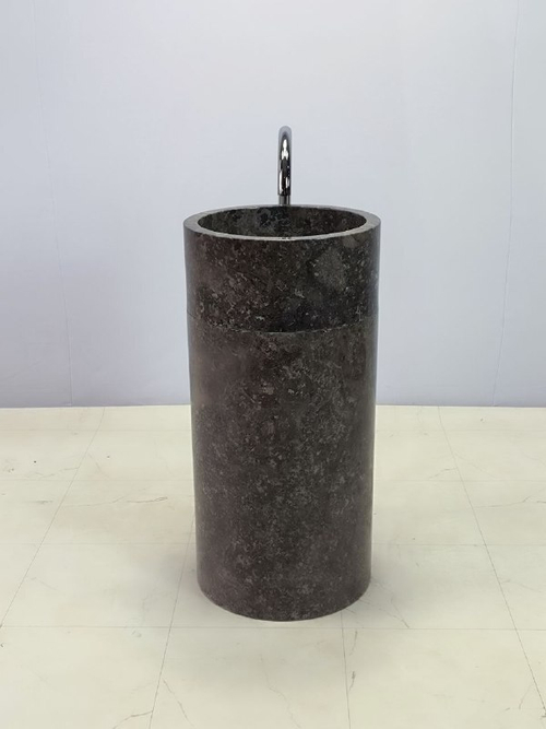 Раковина напольная из мрамора Silinder Grey MN-66265 45х45х90 из натурального камня