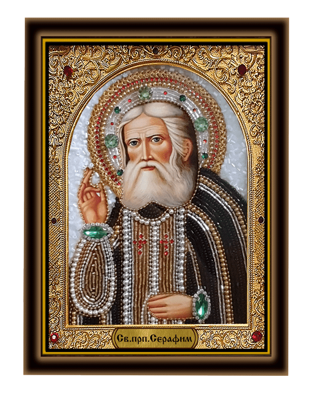 Святой преподобный Серафим Саровский, в киоте