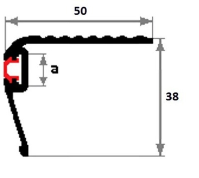 Алюминиевый краевой профиль с подсветкой мат. серебро SEL
