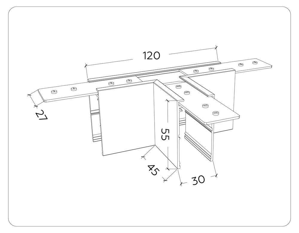Коннектор Т-образный для накладного шинопровода Magnetic 220V GL1036 BK черный 105*75*52 (соединители в комплекте)