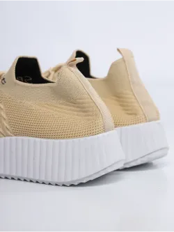 Слипоны на высокой подошве мокасины летние текстильные