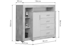 Комод Mирандa atelier / белый глянец