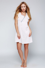 Сорочка Sabine в мелкий горох (Размер: L) (Цвет: белый)