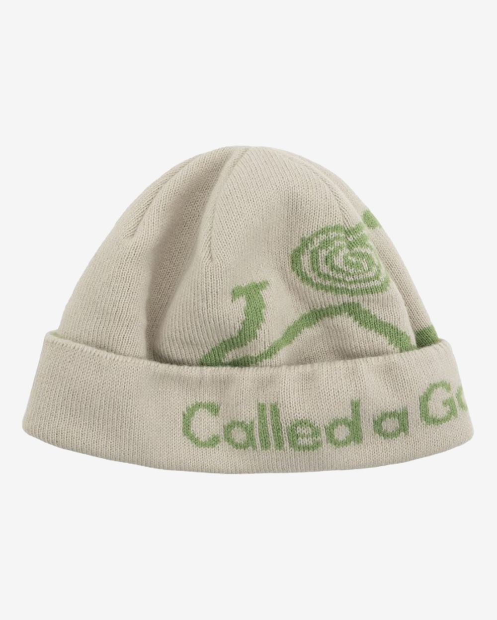 Шапка Called a Garment Pathway Logo Beanie молочный / зеленое яблоко