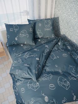 Простынь на резинке бязь Сказка "Котики" 180x200 см