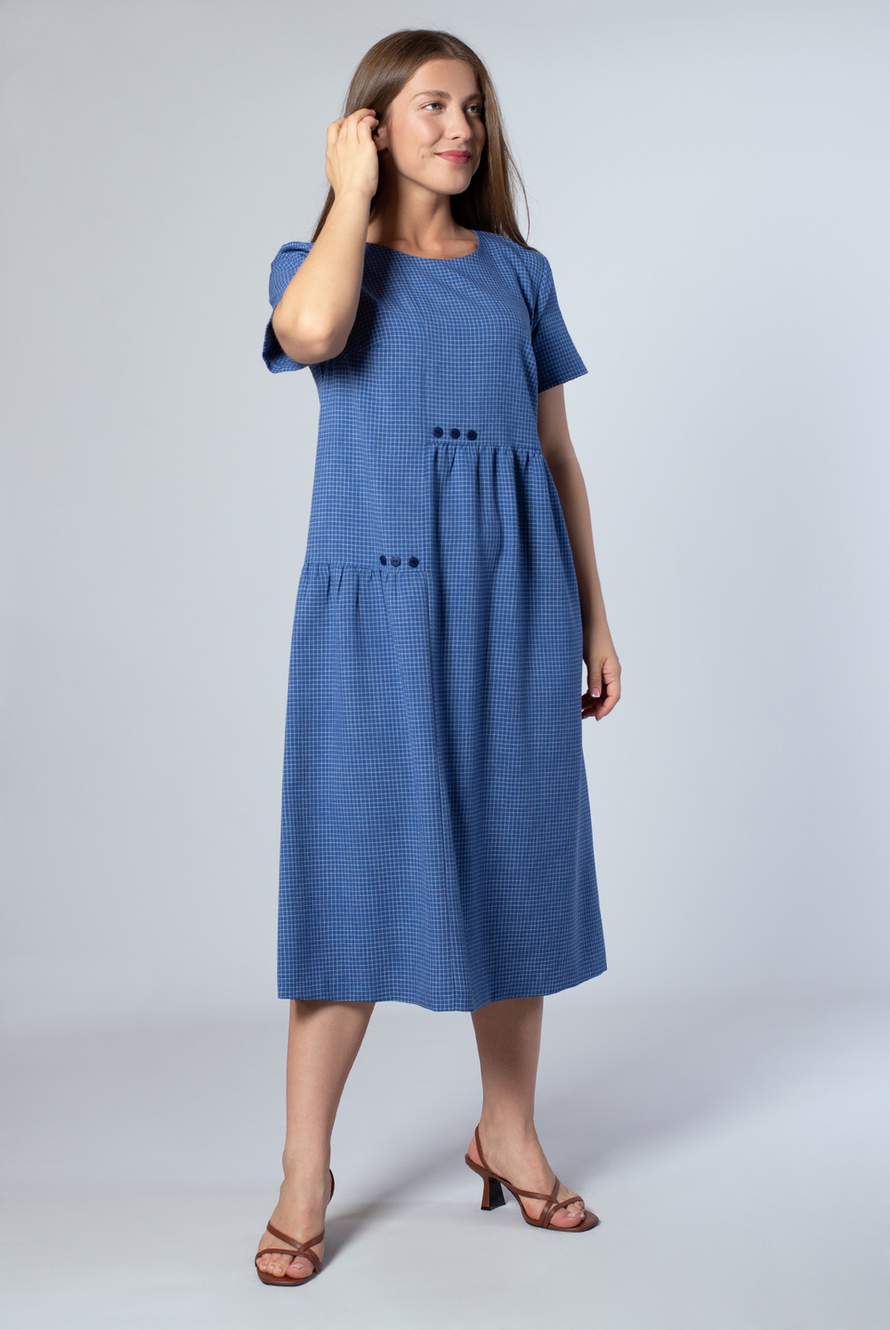 Платье женское 1843ЮП, клетка #259Кле051843ЮП