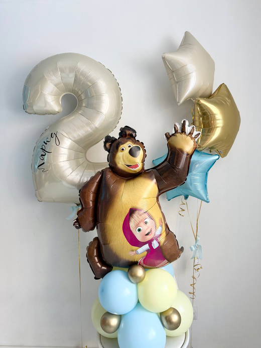 Воздушные гелиевые шарики с доставкой по Хабаровску Маша и миша/медведь №4533