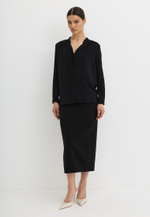 Блуза из вискозы, черная