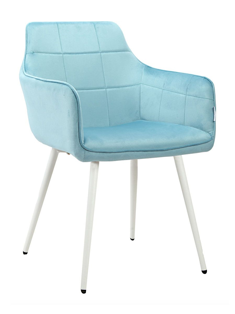 Стул LA ALTA STELLA велюр аквамарин, каркас белый