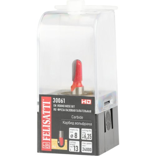 Фреза пазовая гальтельная FELISATTI 6.4х13мм R3.2 хвостовик 8мм   30061