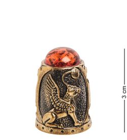 AM-1904 Наперсток «Египетский» (латунь, янтарь)