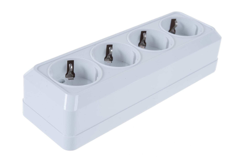 UNIVersal Олимп Белый Розетка 4-местная с заземляющими контактами 16А 220В ОП 1163