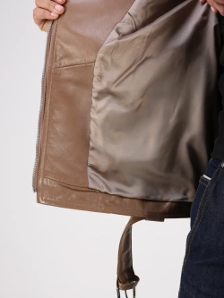 Кожаная куртка демисезонная косуха оверсайз