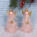 Фигурка новогодняя «Фея любви» 16 см, Розовый