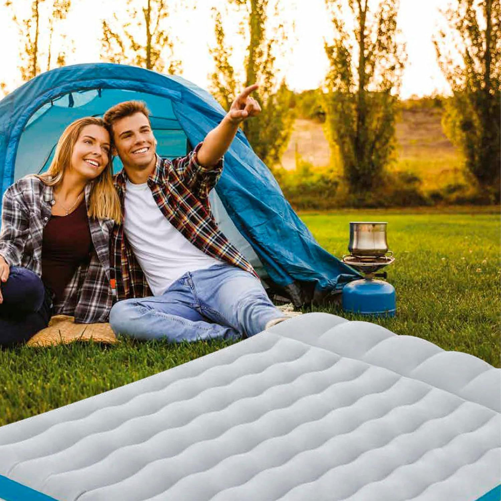 Мaтрас нaдувной Intex 67999 Camping 193х127х17 см / Матрас надувной Интекс двухместный велюровый в палатку для кемпинга и туризма