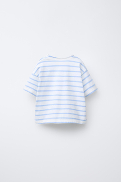 ZARA ФУТБОЛКА В ПОЛОСКУ, СИНИЙ