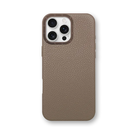 Чехол для iPhone 16 - Зернистая кожа - бежевый