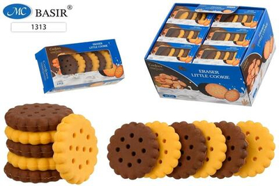 Набор ластиков 6 шт. "Печенье" d-3 см. (Basir)