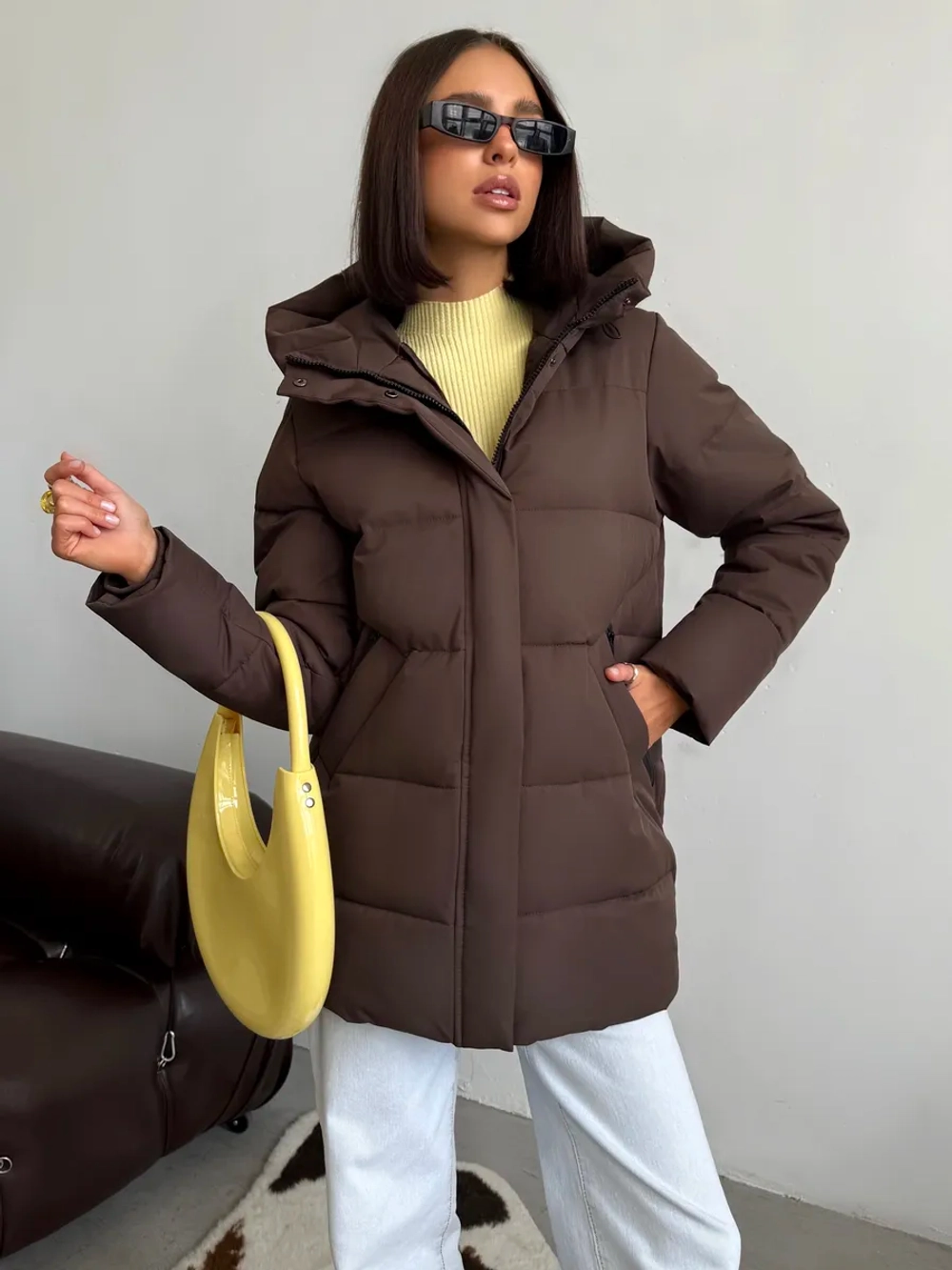 Куртка демисезонная удлиненная с капюшоном