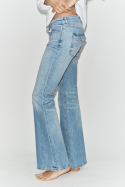 ZARA ДЖИНСЫ TRF BOOTCUT С НИЗКОЙ ПОСАДКОЙ, ГОЛУБОЙ