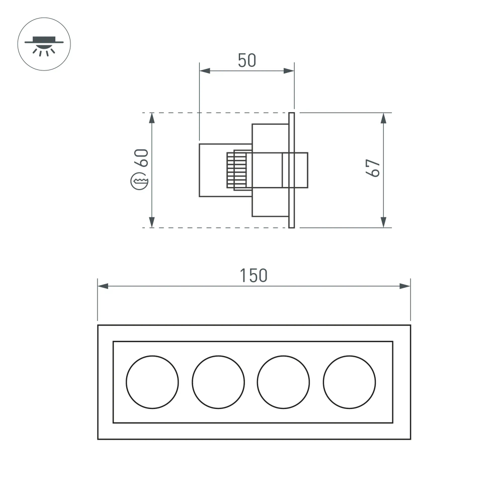 Светильник MS-ORIENT-BUILT-TURN-TC-S67x150-10W Warm3000 (WH-BK, 30 deg, 230V) (Arlight, IP20 Металл, 5 лет) 031929