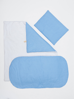 Комплект в коляску с флисом Голубой горох