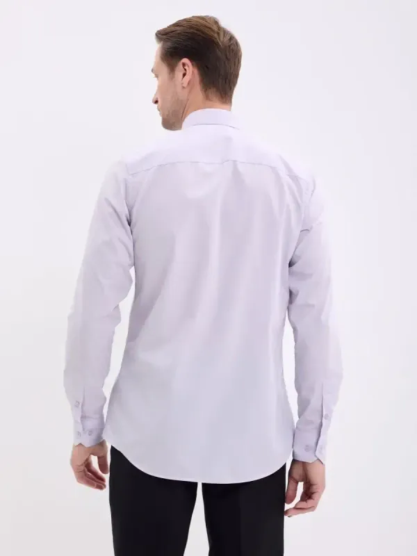 Рубашка на высокий рост LONG SLIM FIT с длинным рукавом, перламутровая