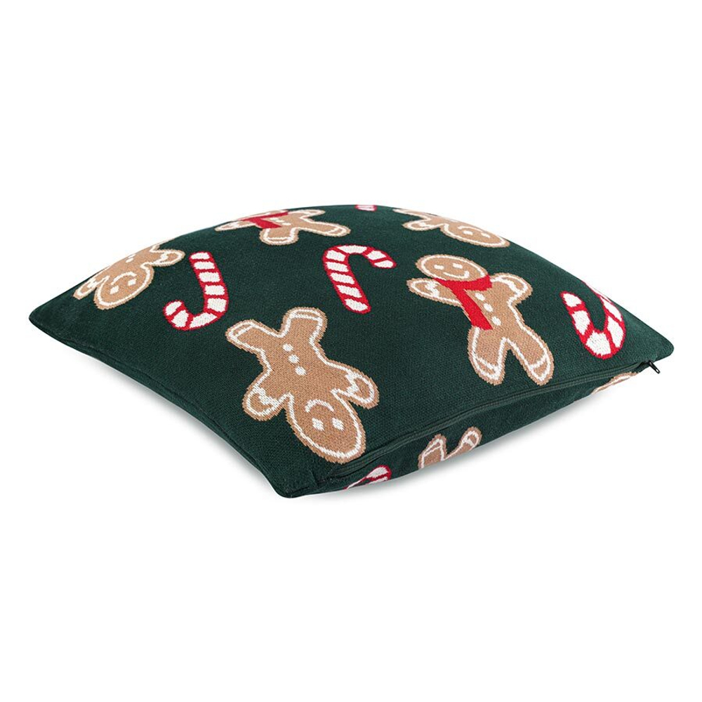 Подушка вязаная с новогодним рисунком gingerman из коллекции new year essential, 45x45 см