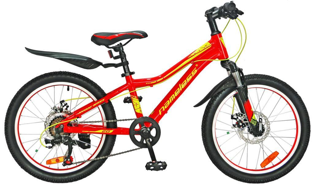 Велосипед 20&quot; Nameless J2200D, красный желтый, 11&quot;