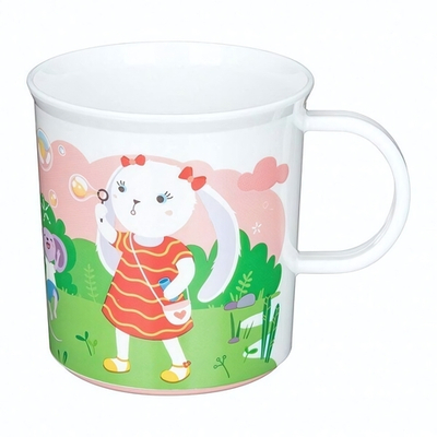 Кружка детская с розовым декором и нескользящим дном 200мл (белый)